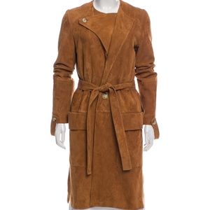 Helmut Lang Suede Belted Coat